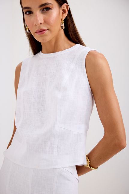 Blusa rami pespontos branco