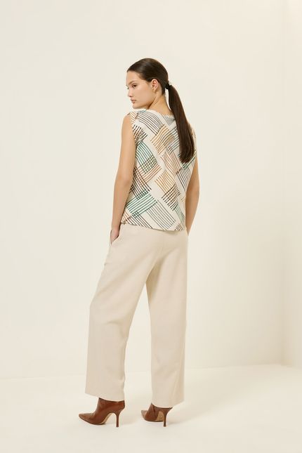 Blusa torção bateria bege natural