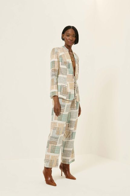 Blazer alfaiataria bateria bateria bege natural