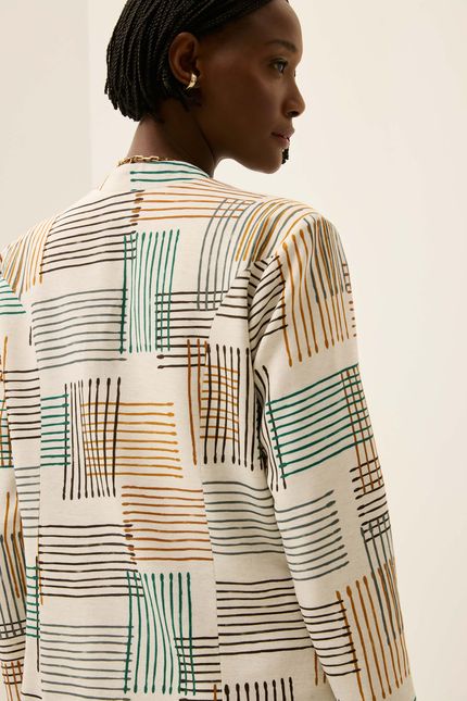 Blazer alfaiataria bateria bege natural