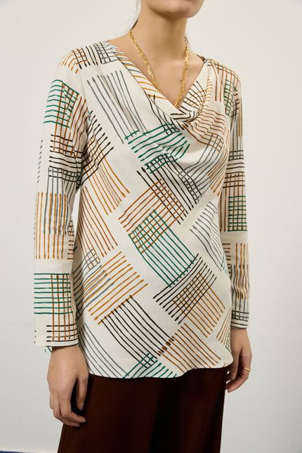 Blusa ml golão bateria bege natural