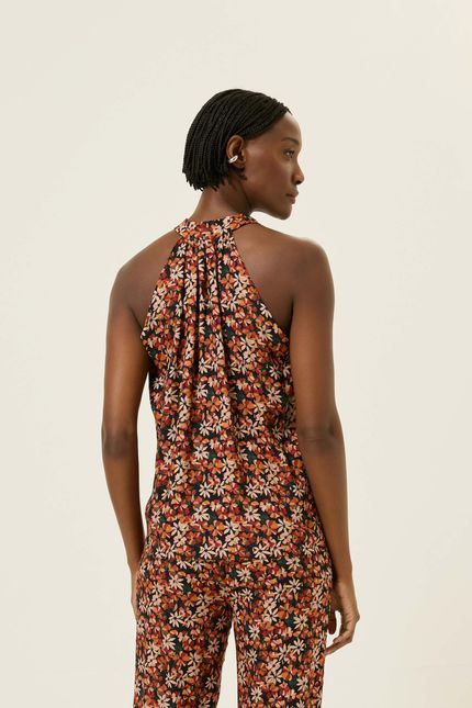 Blusa sm amarração floral tropicália floral tropicália vermelho soul