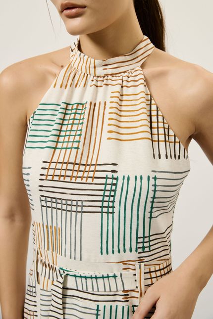 Vestido cinto bateria bateria bege natural