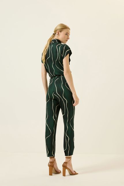 Calça bolso zíper instrumentos instrumentos verde jazz