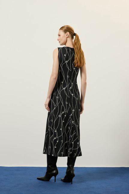 Vestido bio jersey sm selaria selaria preto com off white