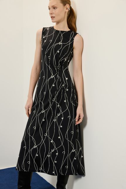 Vestido bio jersey sm selaria selaria preto com off white