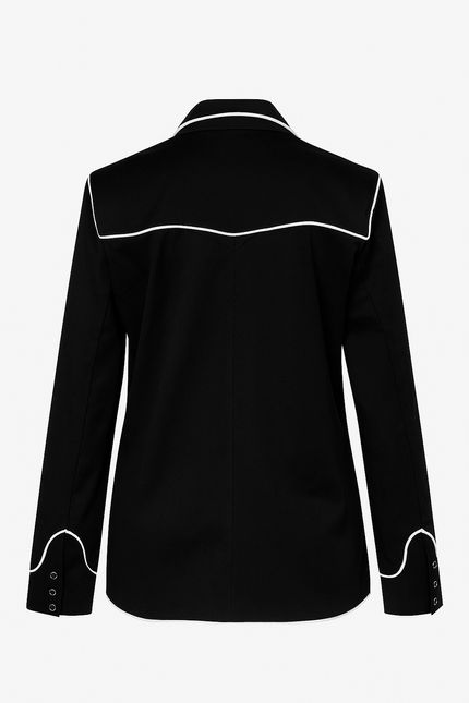 Blazer alfaiataria detalhe vivo preto