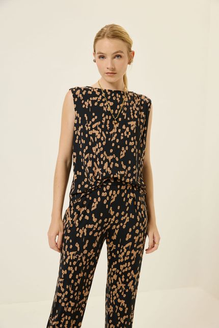Blusa bio jersey detalhe melodia melodia caramelo viola