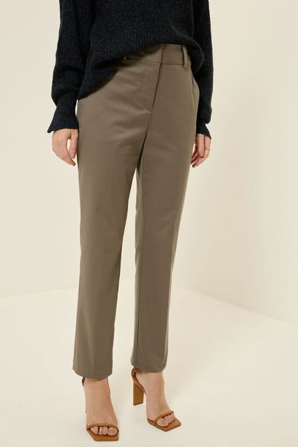 Calça alfaiataria reta cinza noite