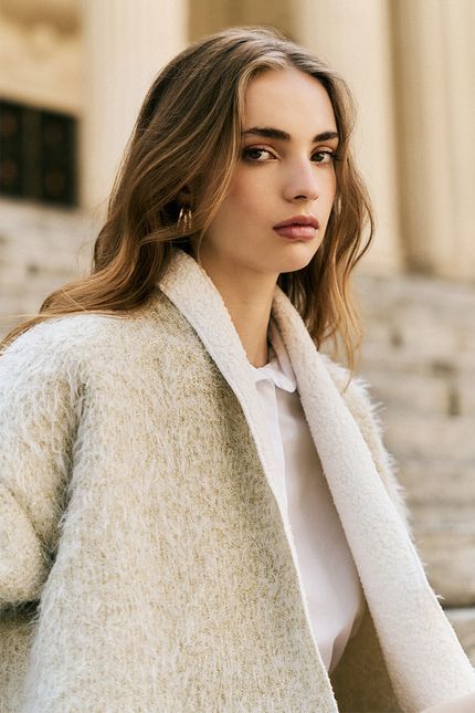 Casaco chenille lurex off white