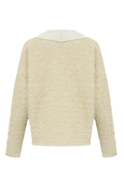 Casaco chenille lurex off white