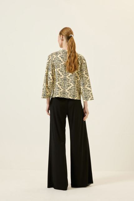 Blusa detalhe franzido maria bonita maria bonita amarelo bossa