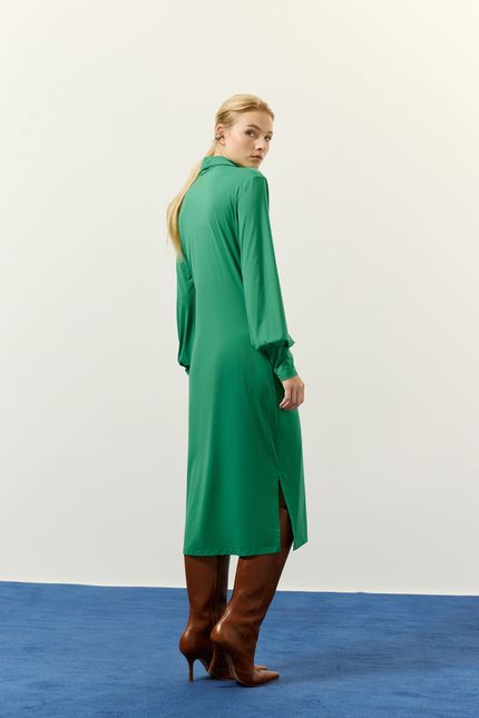 Vestido bio jersey dobra verde classico