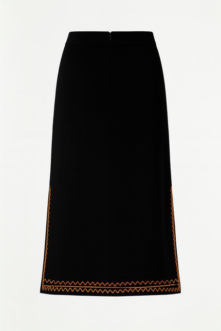 Saia linho bordado maria bonita preto
