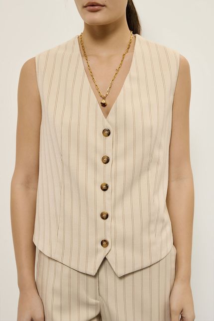 Blusa colete chevron bege opera