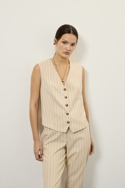 Blusa colete chevron bege opera