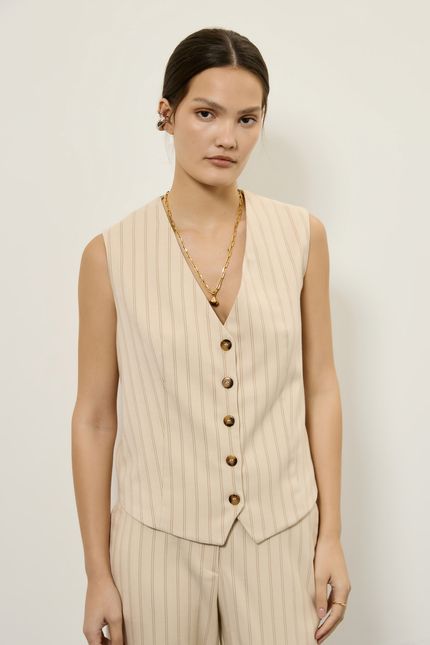 Blusa colete chevron bege opera