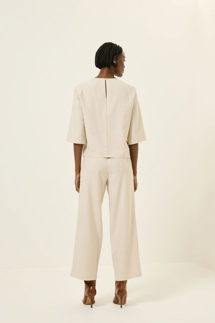 Blusa pala aplicada bege natural