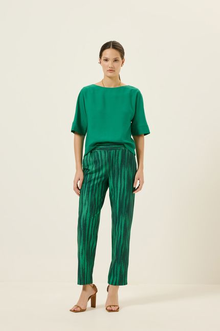 Blusa mc fenda lateral verde classico