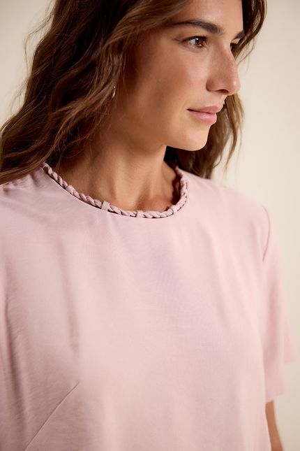 Blusa mc viés torcido rosa ipe