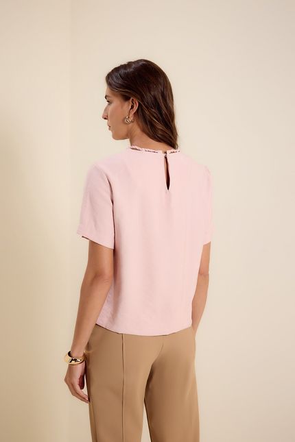 Blusa mc viés torcido rosa ipe