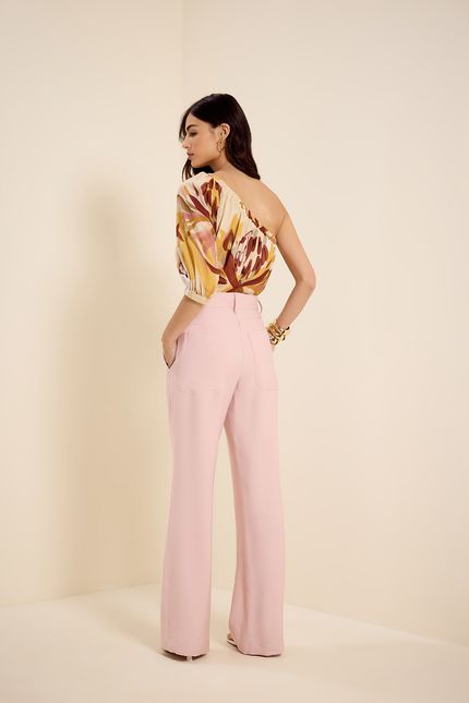 Calça cós largo rosa ipe