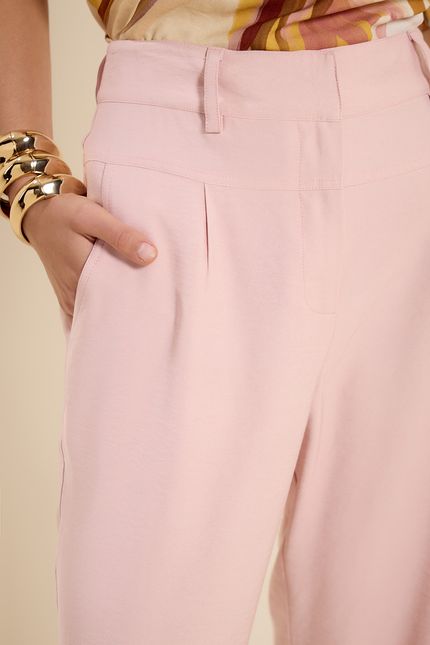 Calça cós largo rosa ipe
