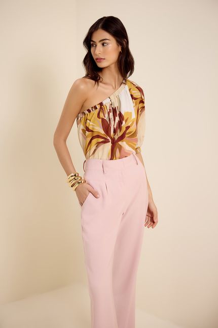 Calça cós largo rosa ipe