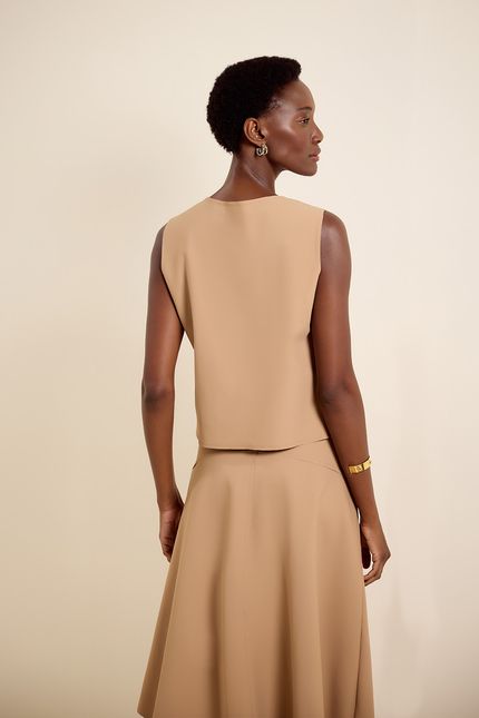 Blusa sm transpasse block bege regional