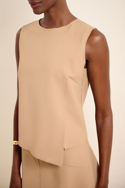 Blusa sm transpasse block bege regional