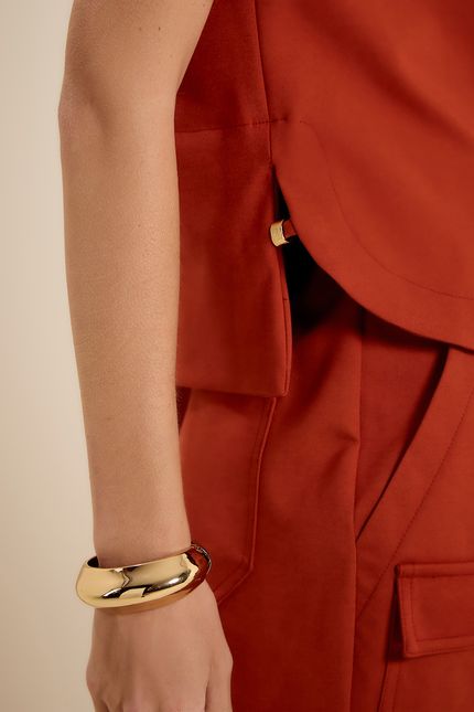 Blusa mc detalhe estruturada terracota