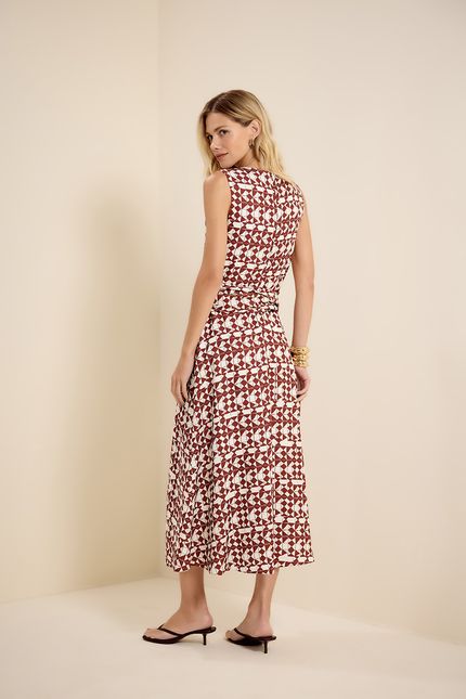 Vestido faixa ateliê marrom terra