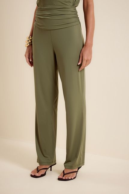 Calça bio jersey pala verde eucalipto