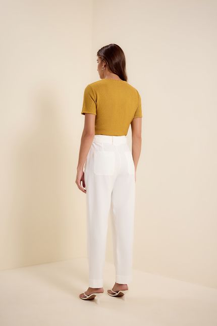 Calça dobradura bolso off white