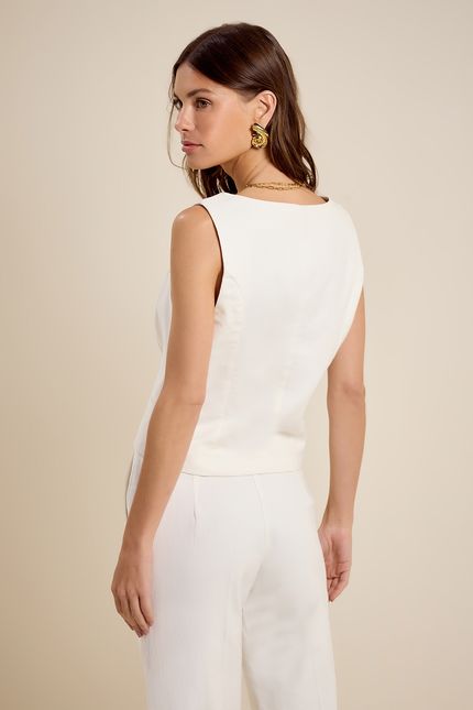 Colete cotton alfaiataria off white