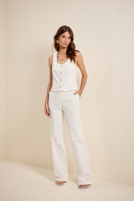 Colete cotton alfaiataria off white