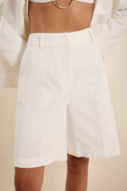 Bermuda cotton alfaiataria off white