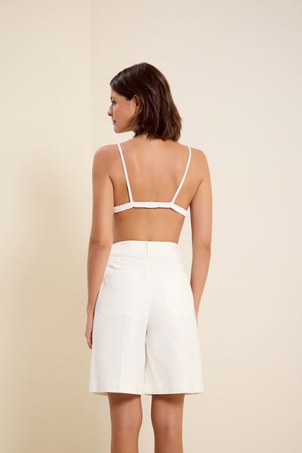 Bermuda cotton alfaiataria off white