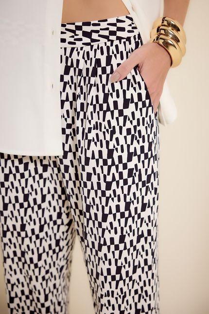 Calça bio jersey cones preto c/off white