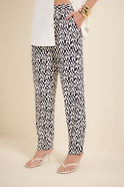 Calça bio jersey cones preto c/off white