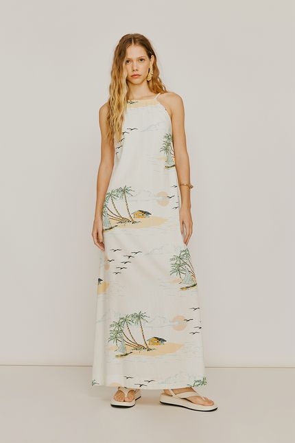 Vestido longo paraíso branco