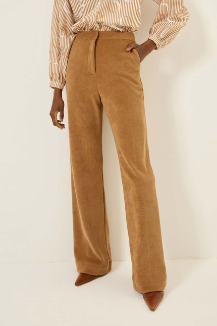 Calça pantalona cotelê caramelo viola