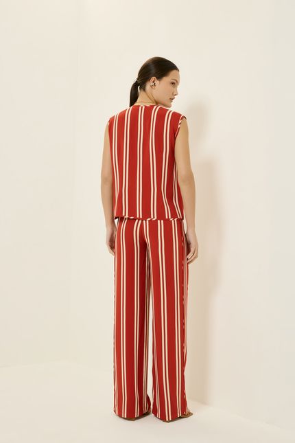 Blusa sm listra rongeant vermelho soul com off white