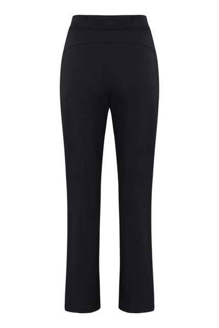 Calça malha crepe bicolor preto com off white