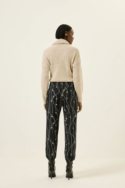 Calça bio jersey selaria selaria preto com off white