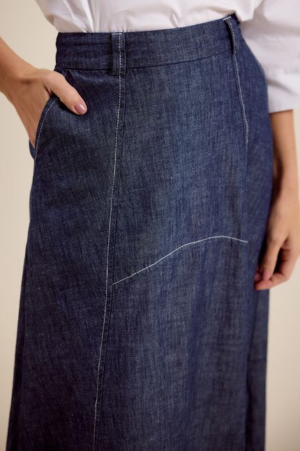Saia jeans recortes
