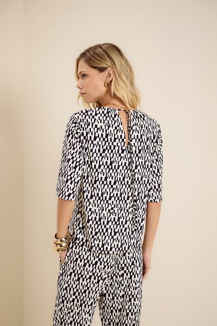 Blusa bio jersey detalhe cones preto c/off white