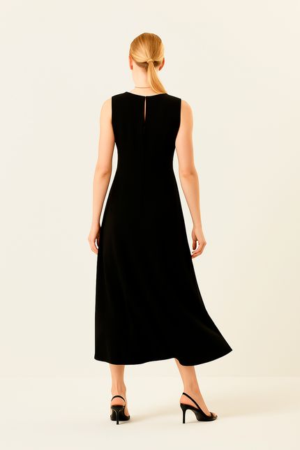 Vestido crepe midi sm preto