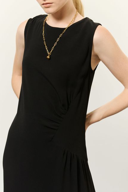 Vestido crepe midi sm preto