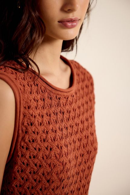 Blusa tricot sm det gola terracota